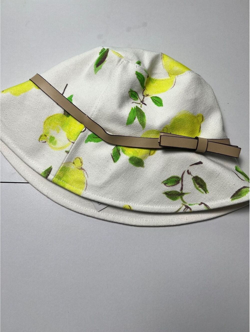 Kate Spade Lemon Print Bucket Hat NWT Bow Detail